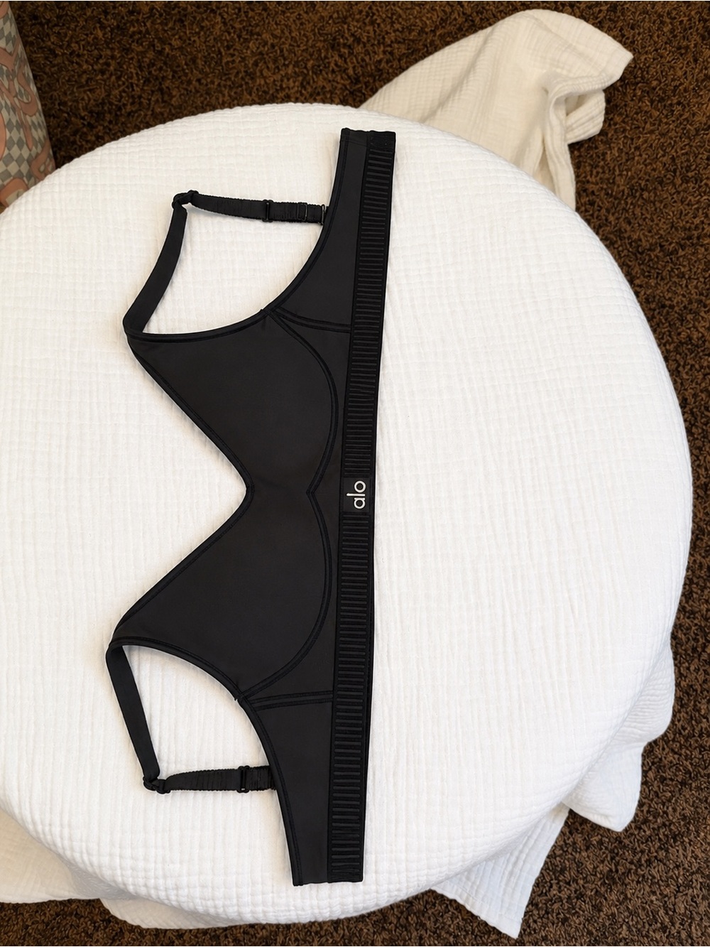 ALO Yoga Black Racerback Support Sports Bra